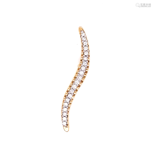 14k Long Diamond Pendant