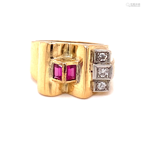 Retro 18k Chevalier Ring