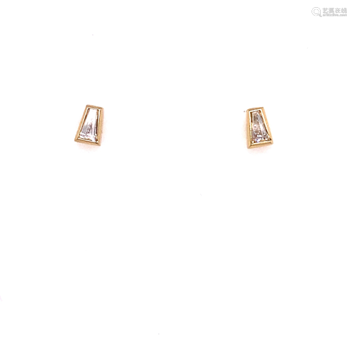 14k Baguette Diamond 0.42ct Stud Earrings