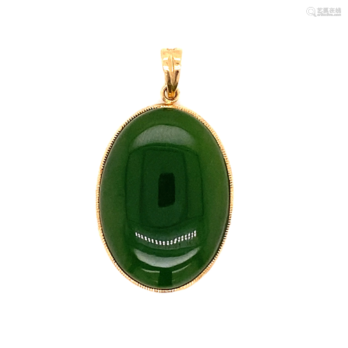 14k Jade Jadeite Pendant