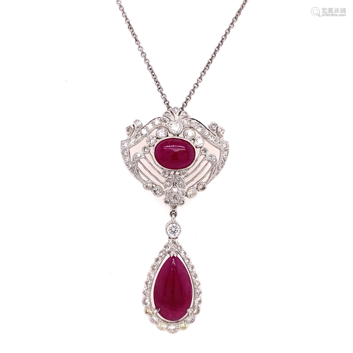 18k Diamond Ruby Pendant