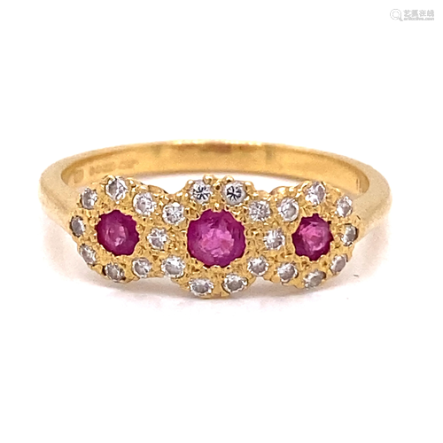 18k Ruby Diamond Ring