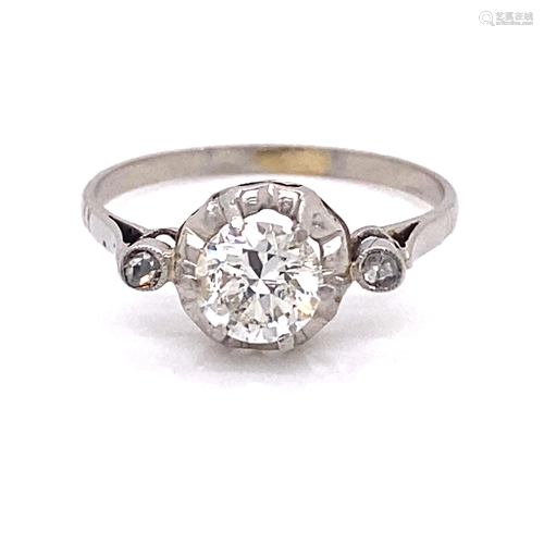 Art Deco Platinum Diamond Engagement Ring