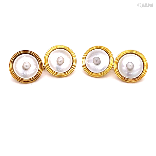 18k Mabe Pearl Cufflinks