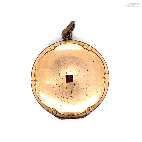 Old Gold Filled Garnet Locket