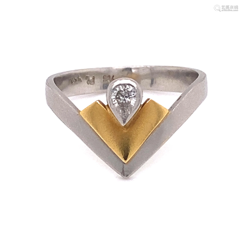 18k Art Deco Diamond Ring