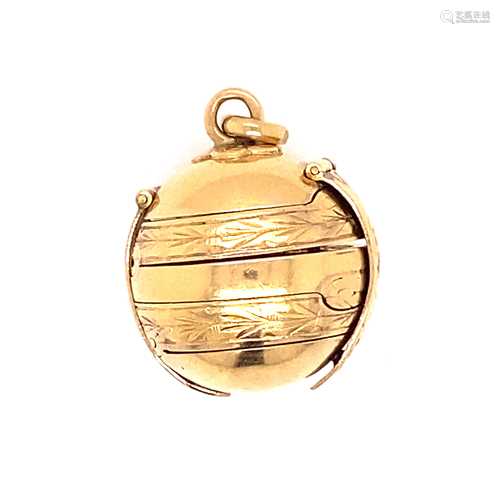 18k Orb Locket Pendant