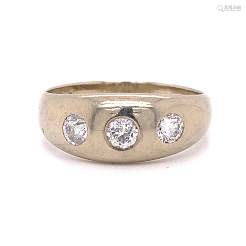 14k Men Wedding Diamond Band