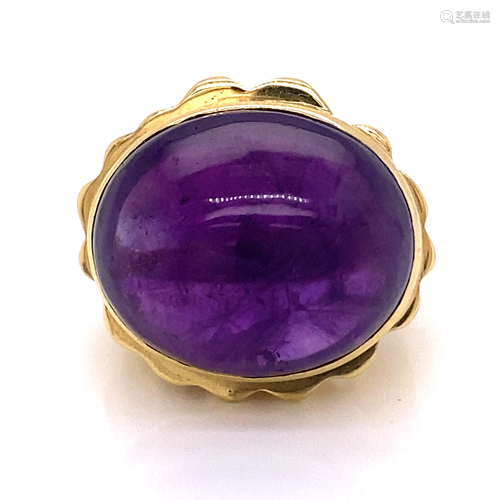 1970’s 18k Cabochon Amethyst Ring