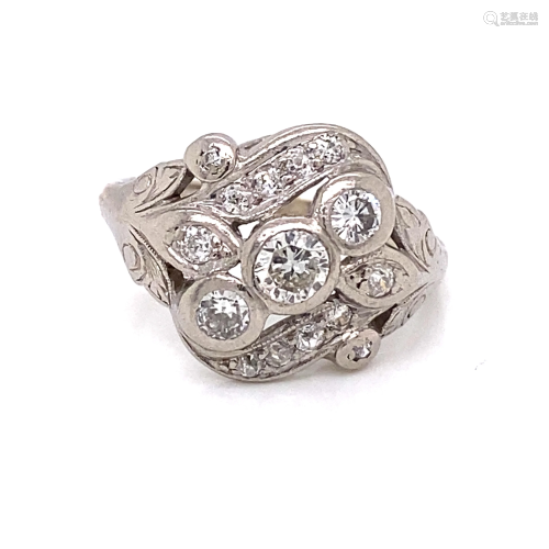 1920’s 18k Art Nourveau Diamond Ring