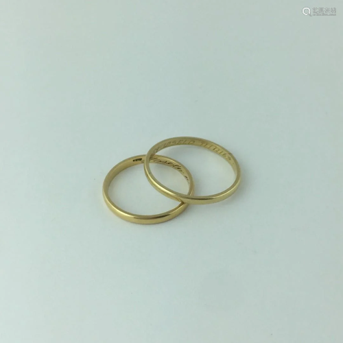 18 K gold wedding rings