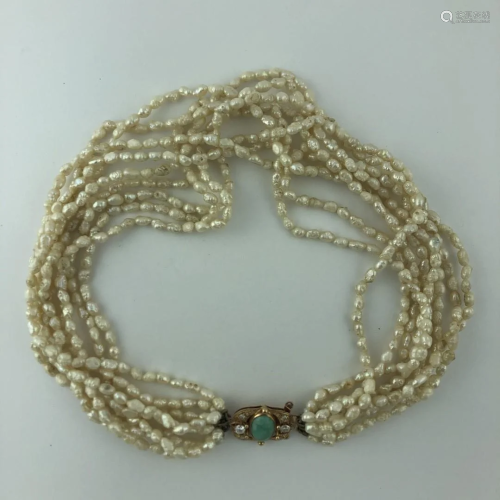 Nine strand pearls necklace