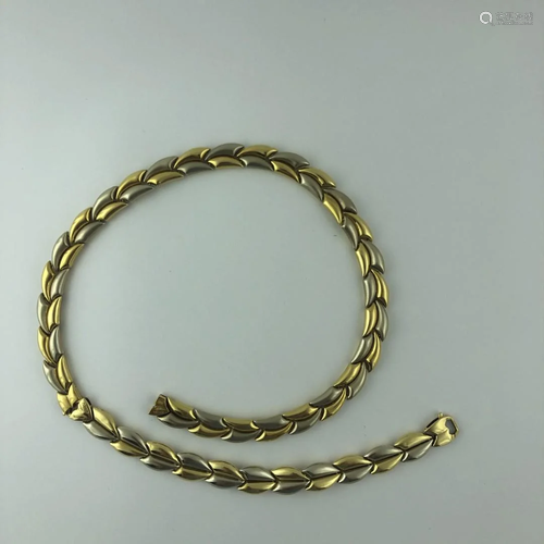 18 K gold necklace and bracelet