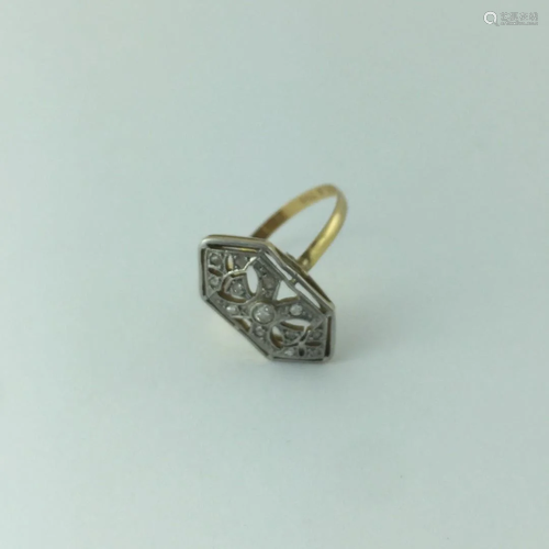 18 K Art Deco gold ring