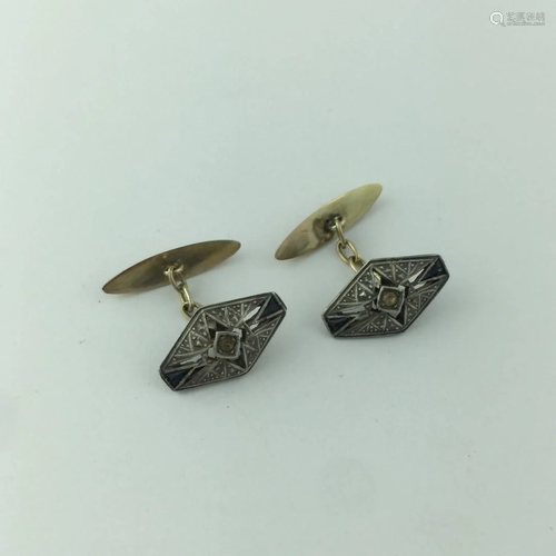 Art Deco gold cufflinks