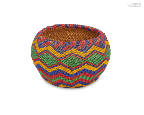 A Pomo beaded basket