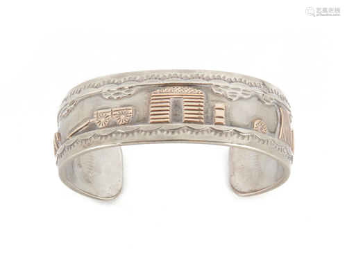 A Roland Hogan Begay storyteller cuff bracelet