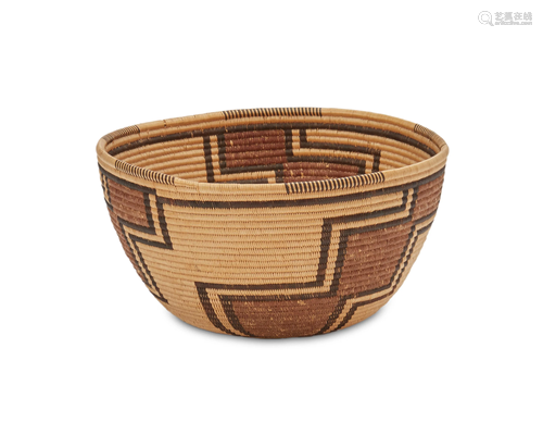 A Panamint (Timbisha Shoshone) polychrome basketry bowl