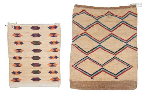 Two Nez Perce twined cornhusk bags