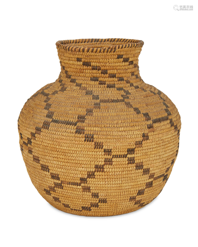 A large Papago basketry olla