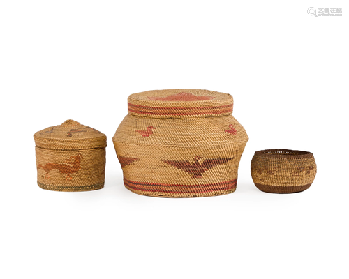 Three Northwest Coast baskets