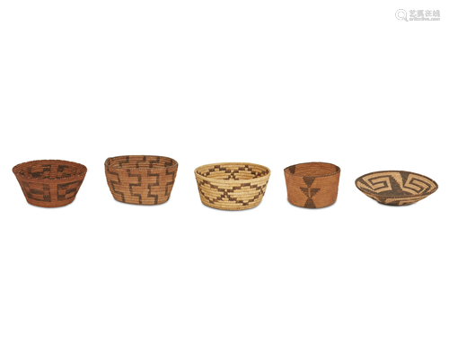 Five Native American baskets