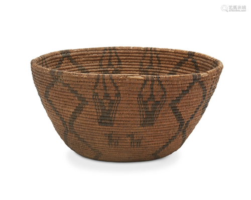 An Apache pictorial basketry bowl