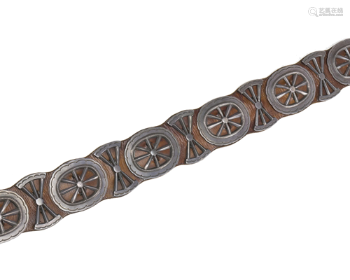 A Navajo sandcast concho belt