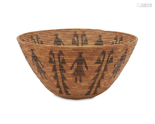 A Yokuts polychrome pictorial basket