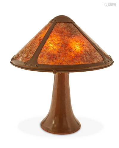 A Dirk van Erp Hammered Copper Table Lamp