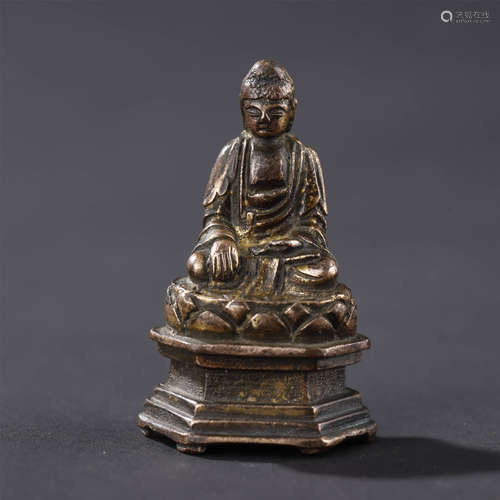 CHINESE MING DYNASTY,GILT-BRONZE BUDDHA STATUE