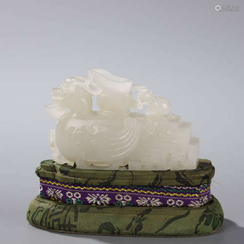 QING DYNASTY,HETIAN JADE MYTHICAL BEAST CUP