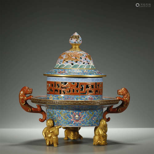 CHINESE QING DYNASTY,FAMILLE-ROSE CENSER