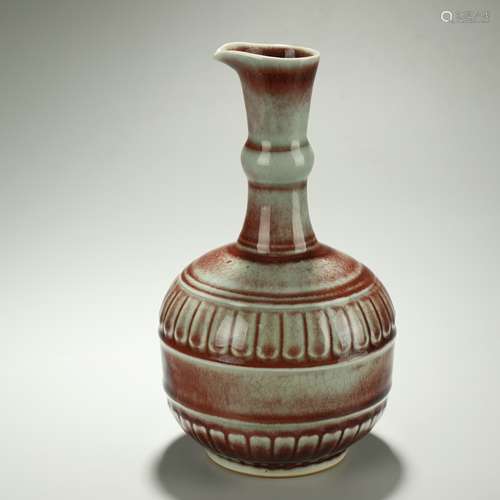 CHINESE QING DYNASTY,RED FLAMBE-GLAZED VASE