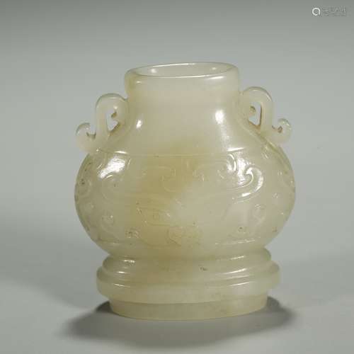 CHINESE QING DYNASTY,HETIAN JADE SMALL VASE