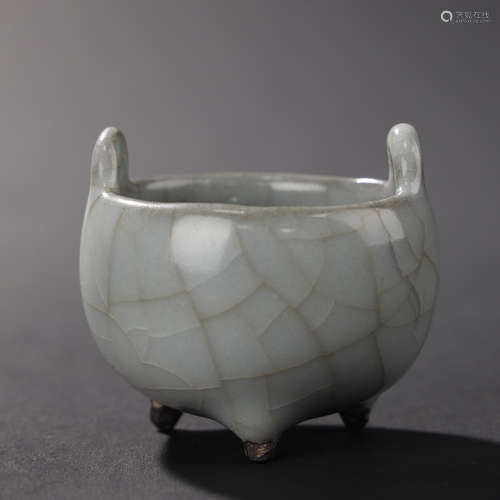 OLD CHINESE,OFFCIAL KILN CELADON-GLAZED CENSER