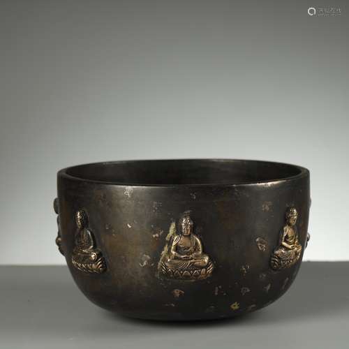 QING DYNASTY,GILT-BRONZE CENSER