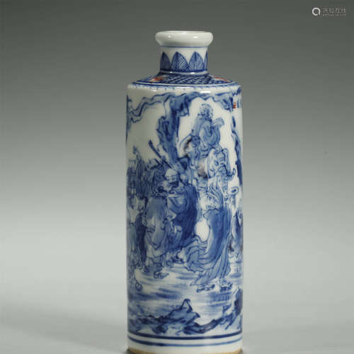 OLD CHINESE,BLUE AND WHITE GLAZED SNUFF BOTTLE