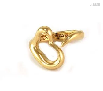 Tiffany & Co. Peretti 18k Yellow Gold Open Heart Ring