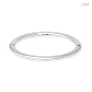 Roberto Coin 18k White Gold Engraved Hinged Bangle