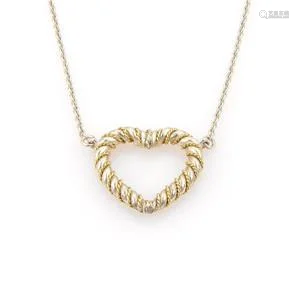 Tiffany & Co. Sterling 18k Yellow Gold Rope Heart