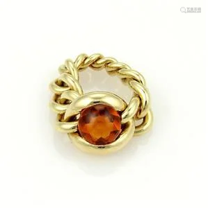 Chanel Yellow Gold 18k 4ct Cabochon Citrine Chain Link