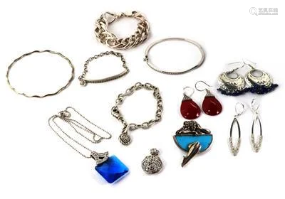 Vintage Lot of 11 Mix Jewelry 925 Sterling Silver