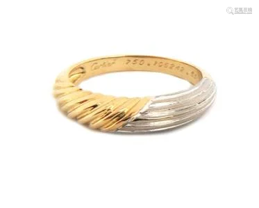 Cartier Vintage 18k Gold Grooved Band Ring Size 55 - US