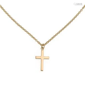 Gucci Classic 18k Yellow Gold Cross Pendant & Chain