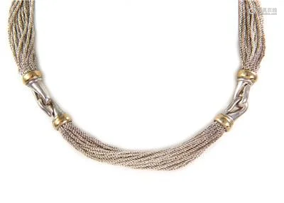 Tiffany & Co. 925 Silver 14k Yellow Gold Multi-Strand