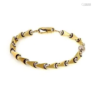 Sauro Brev 18k Two Tone Gold Fancy Link Bracelet