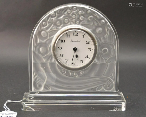 Baccarat Crystal Mantle Clock. Size 6.5