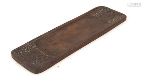 ANTIQUE TIFFANY STUDIOS BRONZE ZODIAC PEN TRAY -