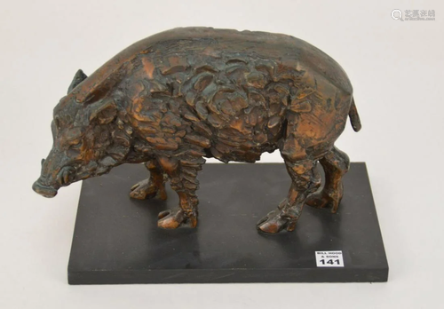 ARNUP BRONZE SCULPTURE OF A BOAR - Sally Arnup